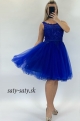 Krátke spoločenské šaty slivkovo modré