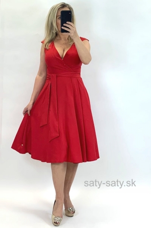 Krátke spoločenské šaty červené EL-832