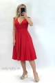 Krátke spoločenské šaty červené EL-832