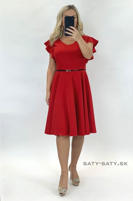 Krátke spoločenské šaty červené MI-926