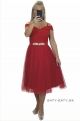 Spoločenské šaty červené 3/4 dĺžky LA-1039