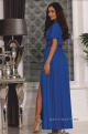 Dlhé spoločenské šaty slivkovo modré EL-1052