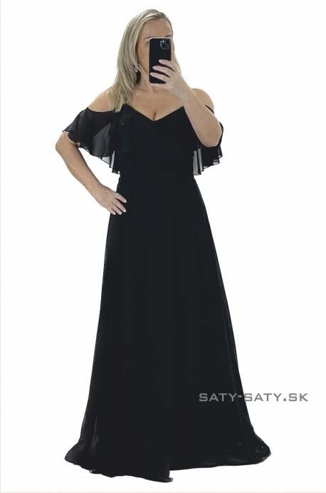 Dlhé spoločenské šaty čierne SE-1066