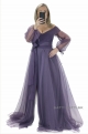 Dlhé spoločenské šaty fialové JO-1067
