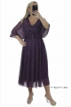 Krátke spoločenské šaty tmavo fialové LU-1111