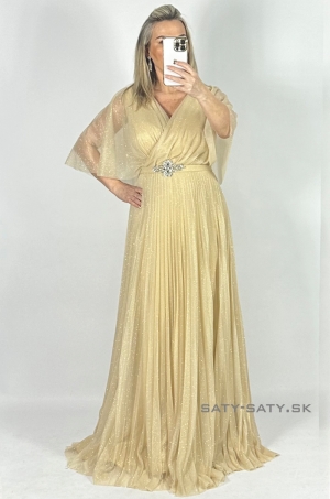 Dlhé spoločenské šaty zlaté RU-1163