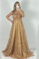 Dlhé spoločenské šaty zlaté JO-1169
